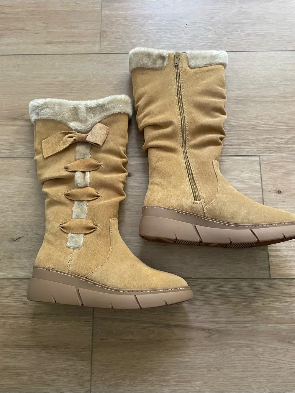 BareTraps Tan Faux Suede Knee Boots Larenna Whiskey Women 7.5 #0233